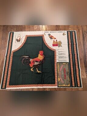 Vintage Rooster Apron Cut & Sew Pattern Springs Ind. Good Mornin' America Panel